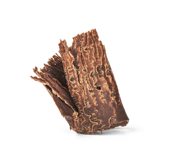 Grupo de virutas de chocolate aisladas en blanco —  Fotos de Stock