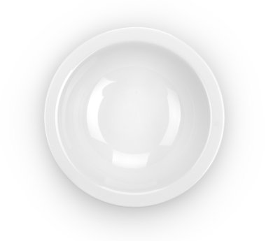 Beyaz arka planda beyaz kase