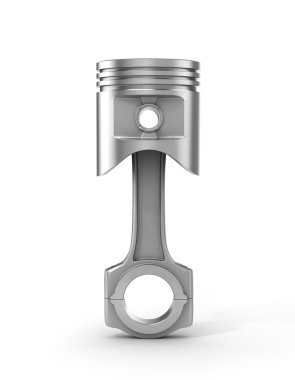 Beyaz bir arka plan üzerinde izole piston 3D çizimi.
