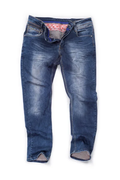 Blå jeans Isolerad på vitt — Stockfoto