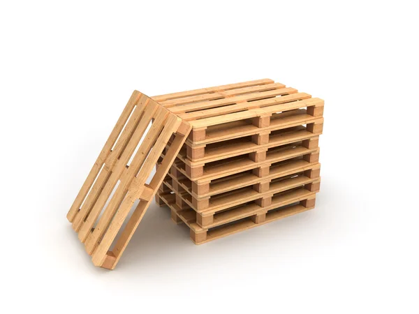 Stack pallets on a white background — Stock Photo, Image