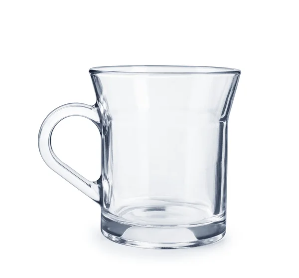 Genomskinligt glas cup isolerad på vit bakgrund — Stockfoto