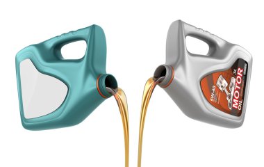 Motor yağı plastik kabı üzerinden dökme. Motor yağı