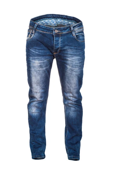 Jeans em branco isolado no fundo branco — Fotografia de Stock