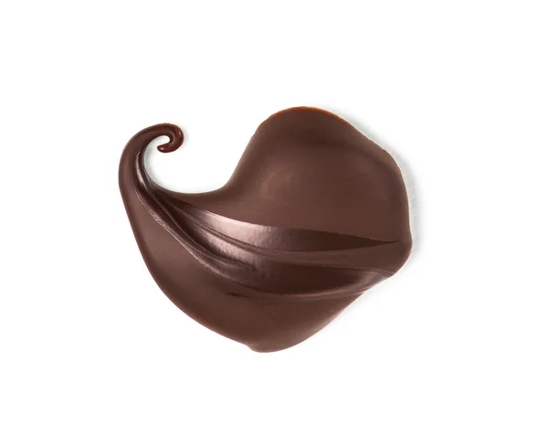 Goutte de chocolat sur un fond blanc isolé — Photo