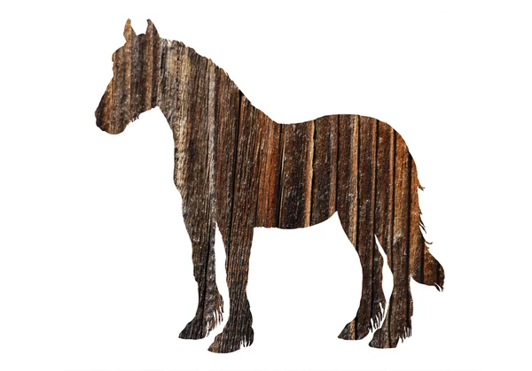 Великий коричневий дерев'яний кінь — стокове фото