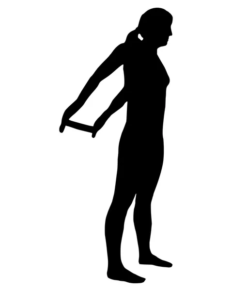 Silhouette de femme faisant des exercices — Image vectorielle