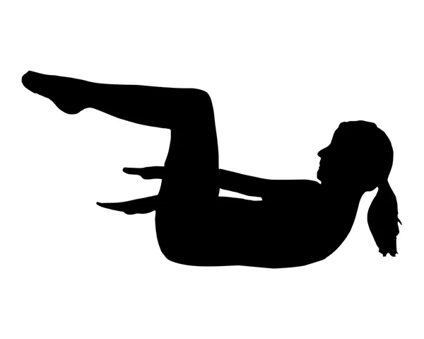 Silhouette de femme faisant du yoga — Image vectorielle