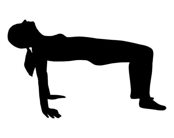 Silhouette einer Frau beim Yoga — Stockvektor