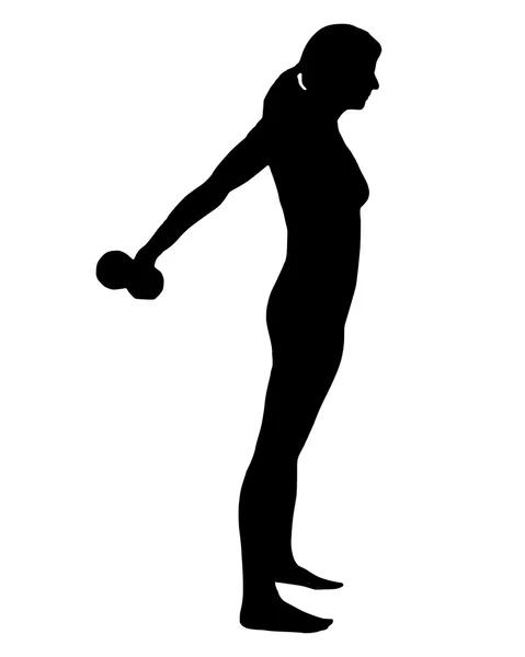 Silhueta de mulher fazendo exercícios — Vetor de Stock
