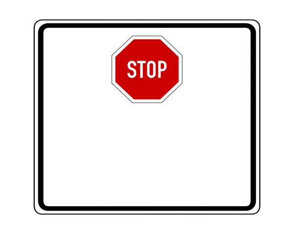 Stoppschild mit Zusatzschild — Stockvektor