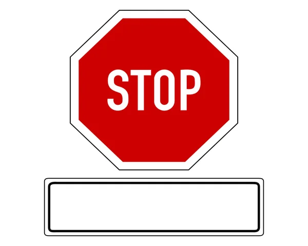 Stop sign with added sign — Stock Vector