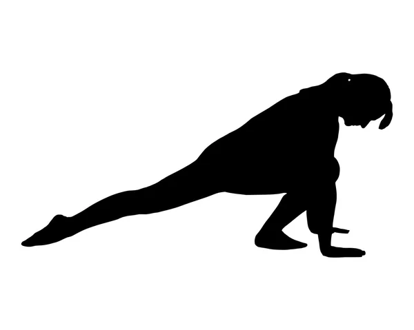 Silhouette di donna che fa yoga — Vettoriale Stock