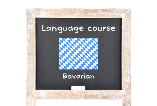 Language course with flag on board — Stock Photo, Image