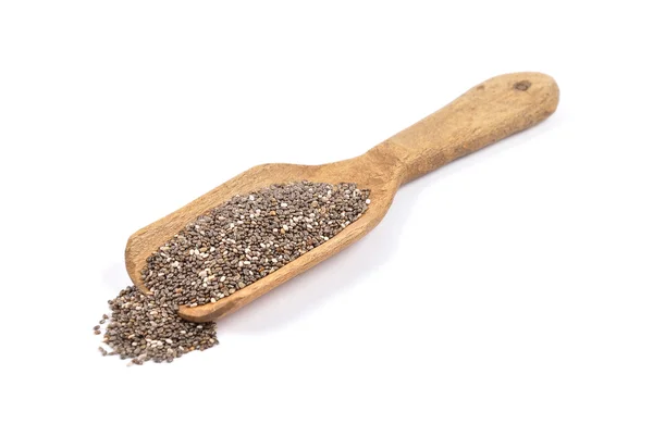 Chia seeds on spoon — Stock Photo, Image
