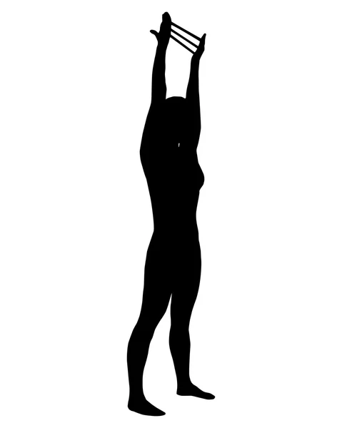 Silhouette de femme faisant des exercices — Image vectorielle