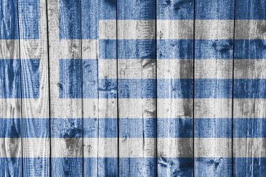 Yıpranmış tahtaya bayrak