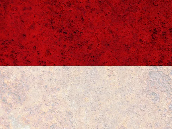 녹슨 금속에 인도네시아의 국기 — 스톡 사진