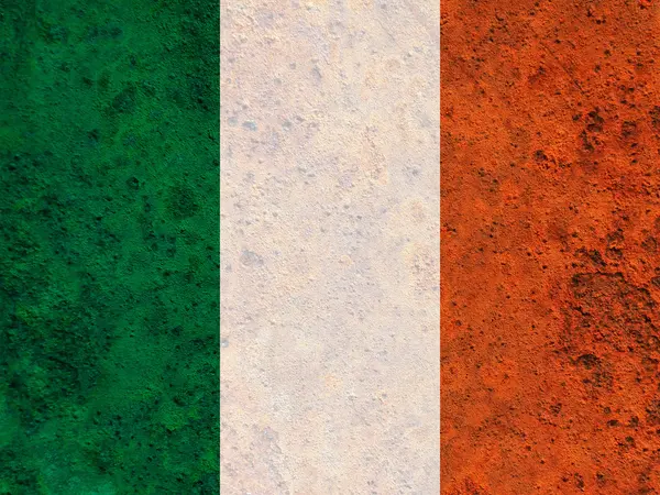 Bandeira da Irlanda em metal enferrujado — Fotografia de Stock