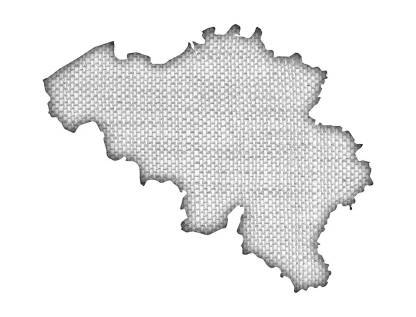 Χάρτης Βέλγιο στον παλιό λινό — Φωτογραφία Αρχείου