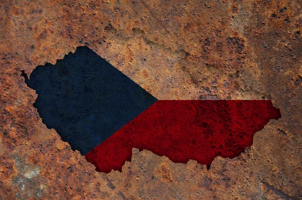 Карта і прапор Чехії на іржавий металеві — стокове фото