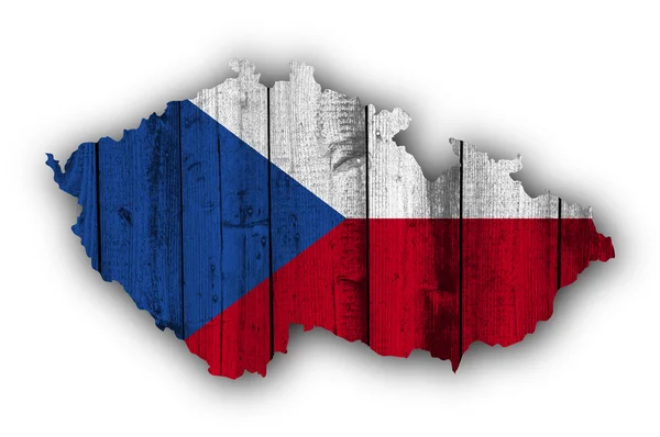 Карта і прапор Чехії по дереву — стокове фото