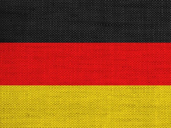 Bandera de Alemania sobre lino viejo — Foto de Stock