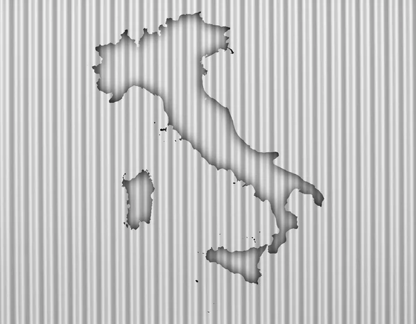 Carte de l'Italie sur tôle ondulée — Photo