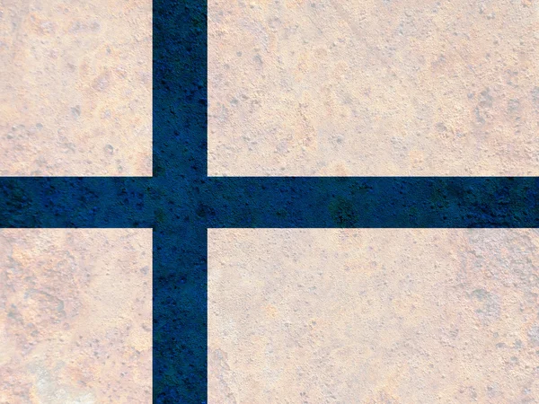 Bandera de Finlandia sobre metal oxidado — Foto de Stock