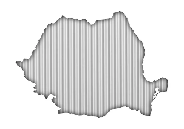 トタンにルーマニアの地図 — ストック写真