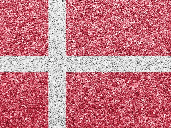Bandera de Dinamarca sobre semillas de amapola —  Fotos de Stock