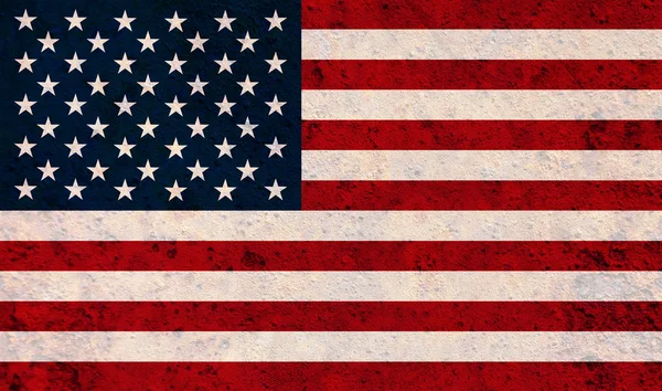 Vlag van de Verenigde Staten van Amerika op roestig metaal — Stockfoto