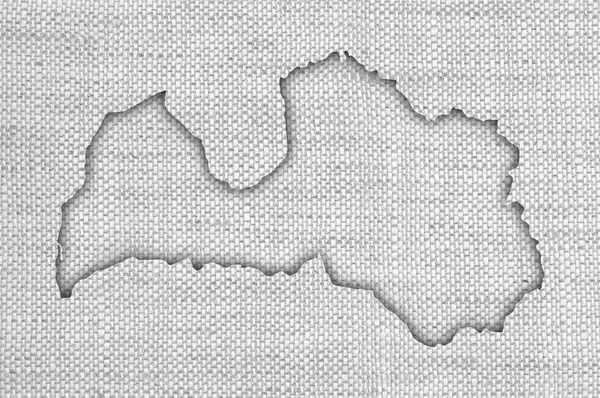 Мапа Латвії на старий білизна — стокове фото