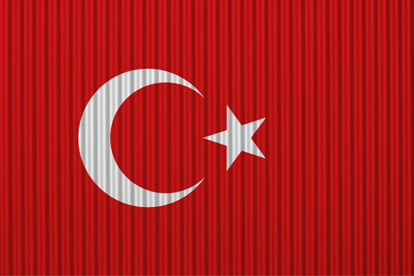 Bendera Turki pada besi bergelombang — Stok Foto