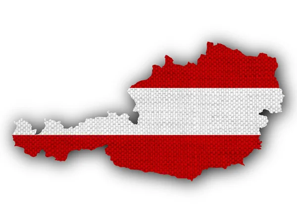 Carte géographique et drapeau de l'Autriche — Photo