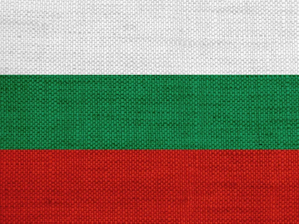 Bandera de Bulgaria sobre lino viejo —  Fotos de Stock