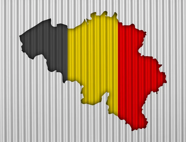 Mapa y Bandera de Bélgica — Foto de Stock