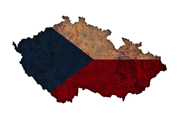 Mapa e bandeira da República Checa — Fotografia de Stock