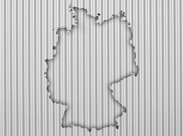 Map of Germany on corrugated iron — Stock Photo, Image