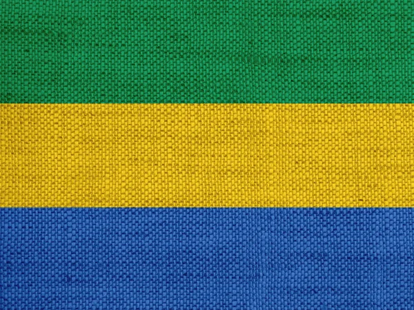 Flag of Gabon on old linen — Stock Photo, Image