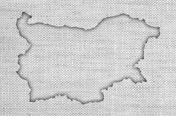 Map of Bulgaria on old linen — Stock Photo, Image