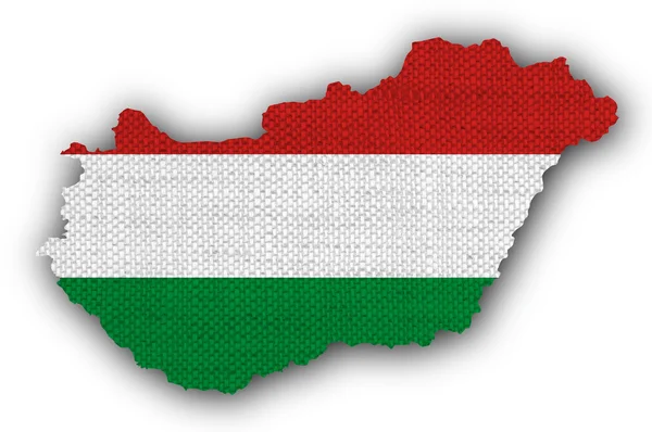 Mapa y Bandera de Hungría — Foto de Stock