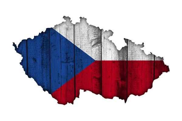 Χάρτη και η σημαία της Δημοκρατίας της Τσεχίας — Φωτογραφία Αρχείου