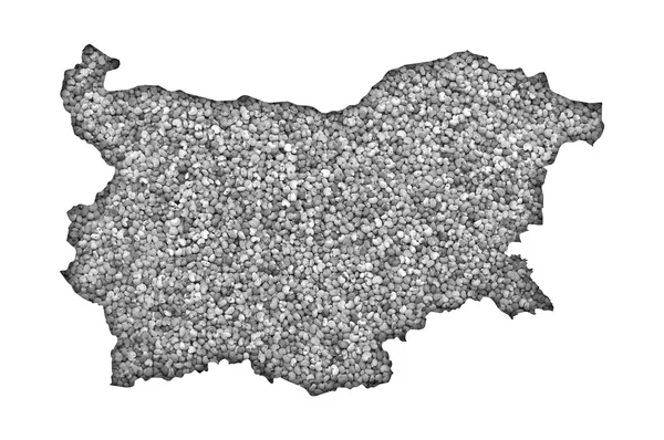 Map of Bulgaria on poppy seeds — Stock Photo, Image