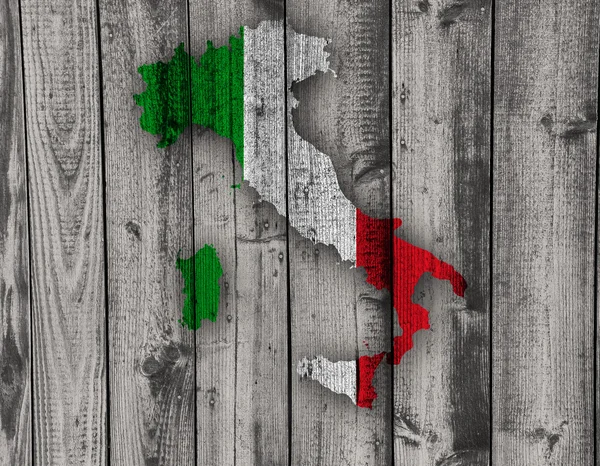 Mapa e Bandeira da Itália — Fotografia de Stock