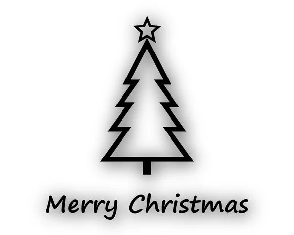 Merry Christmas with Christmas Tree — Stock Vector