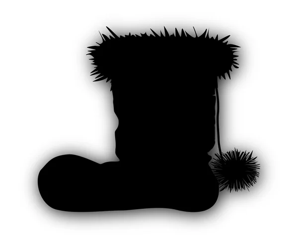 Santas boots with shadow on white — Stock Vector