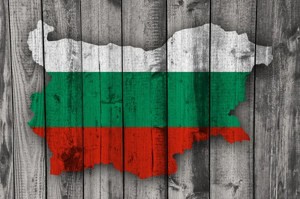 Carte géographique et drapeau de Bulgarie — Photo