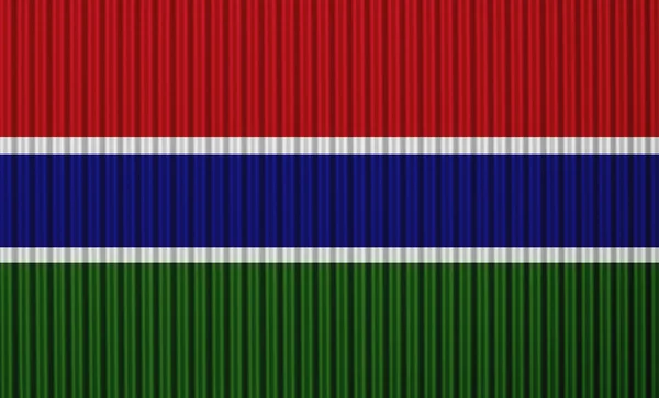 Vlajka Gambie na vlnitý plech — Stock fotografie