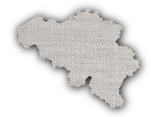 Мапа Бельгії на старий білизна — стокове фото